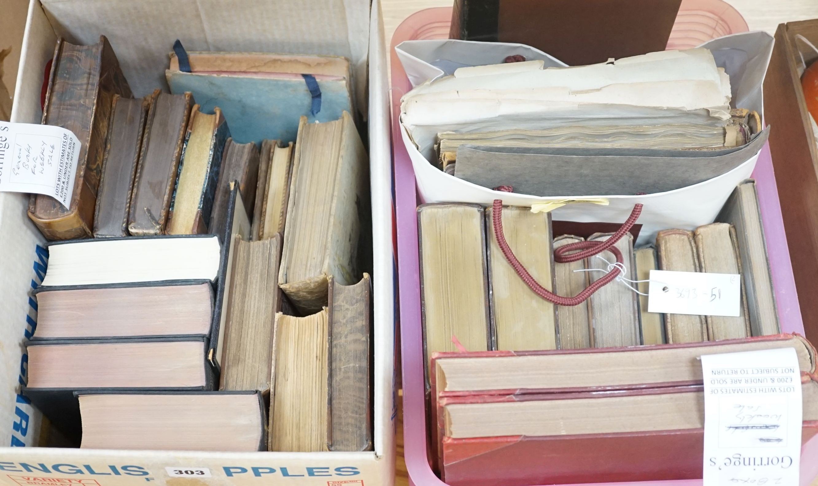 Samuelis Bocharti Opera 3 vols and other books etc (2 boxes)